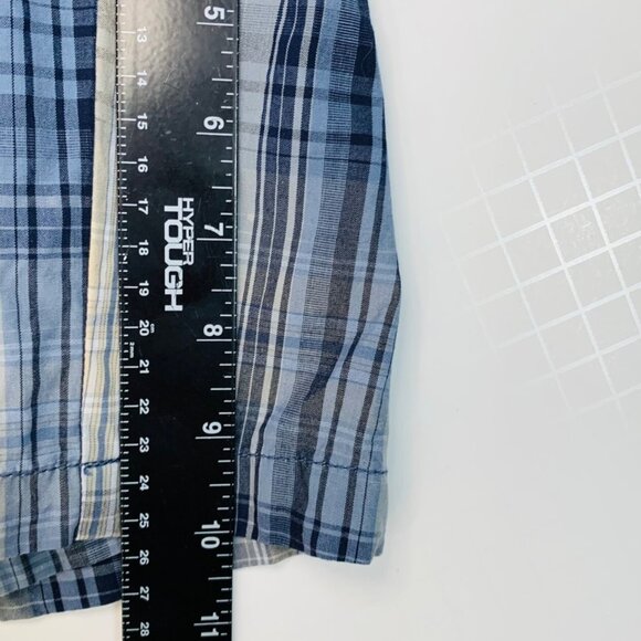 Weatherproof Plaid Cotton Shorts Mens 40 Blue Beige Preppy Flat Front Cotton - Picture 8 of 11